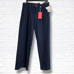 Lucky Brand Palazzo Liquid Denim Luxe Dark Wash Trouser Jeans Size 10/30 NWT